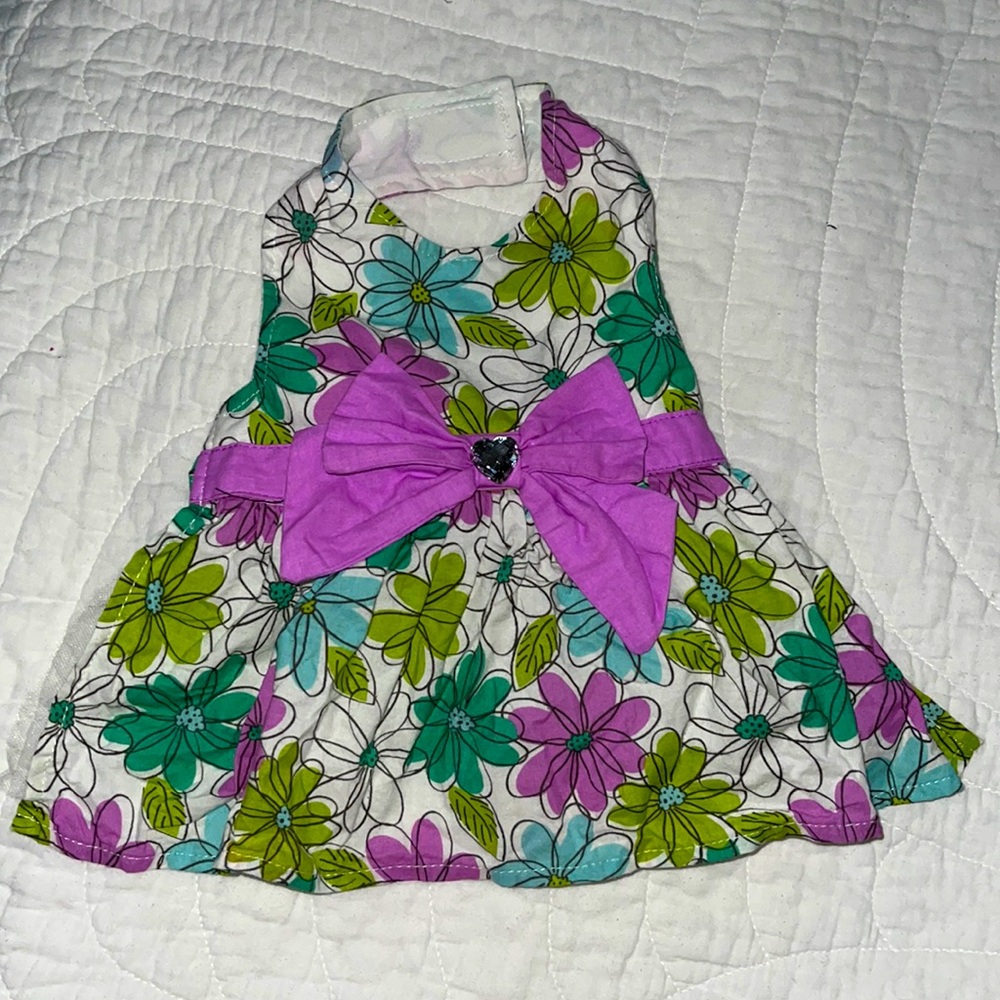 Fancy Floral Dress with Bow & Tulle Skirt